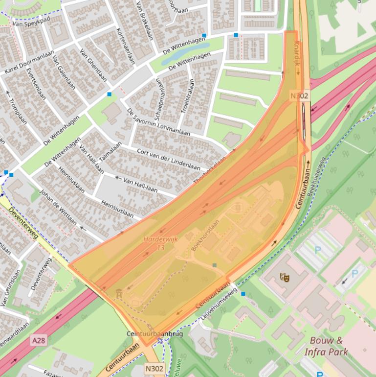 Kaart van postcodegebied 3847LP.