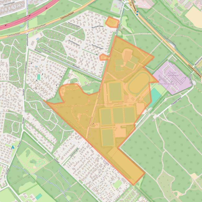 Kaart van postcodegebied 3847LR.