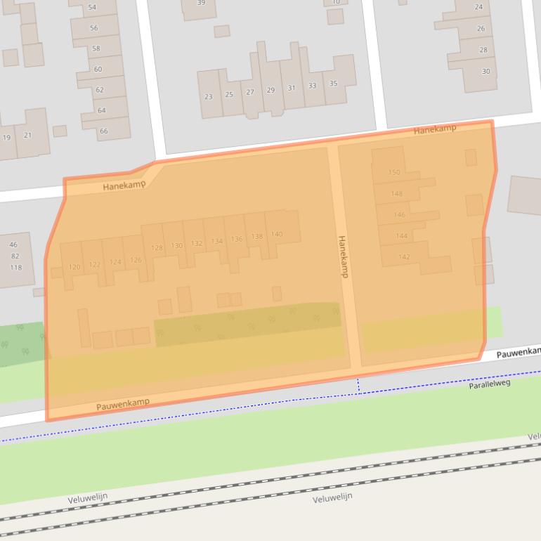 Kaart van postcodegebied 3848AJ.