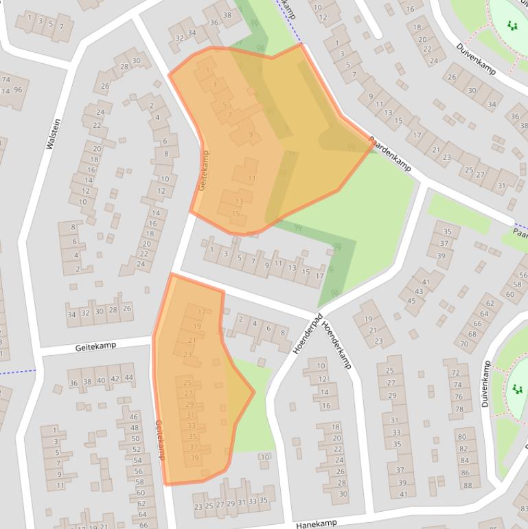 Kaart van postcodegebied 3848AK.