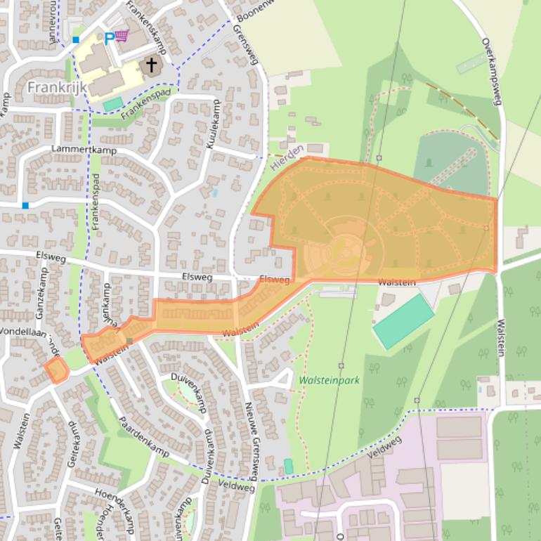 Kaart van postcodegebied 3848AP.