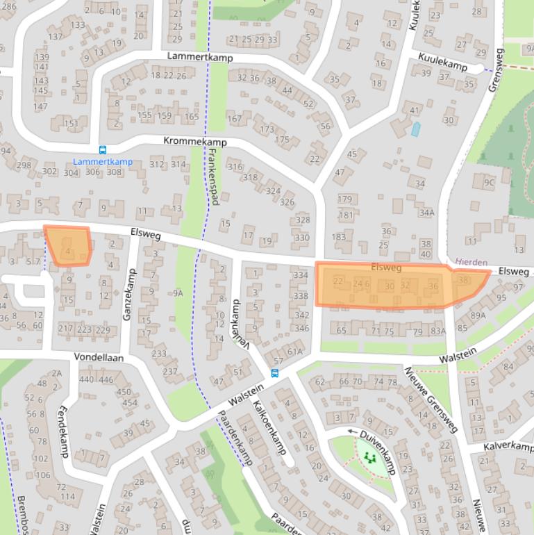 Kaart van postcodegebied 3848BB.