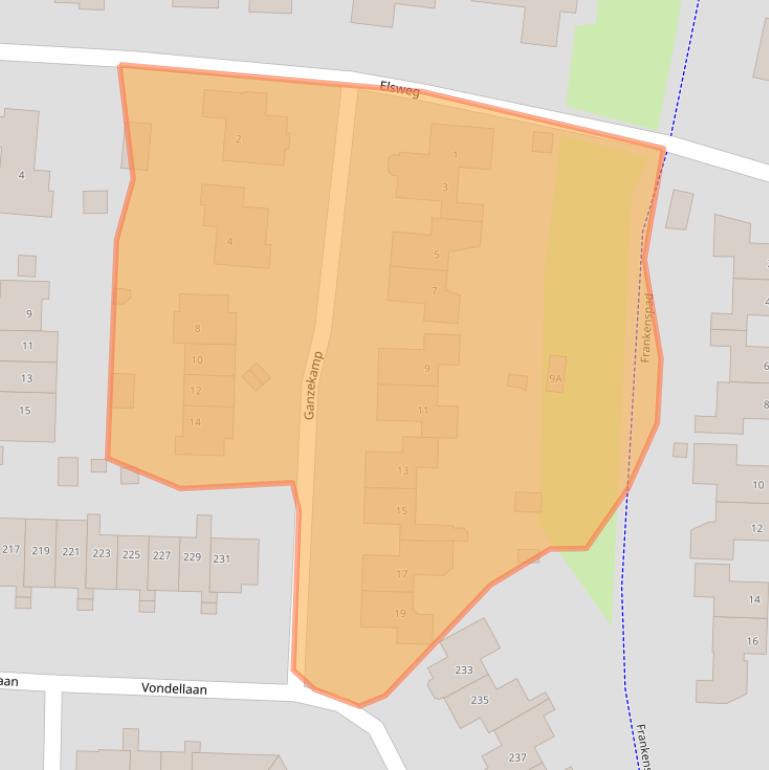 Kaart van postcodegebied 3848BE.