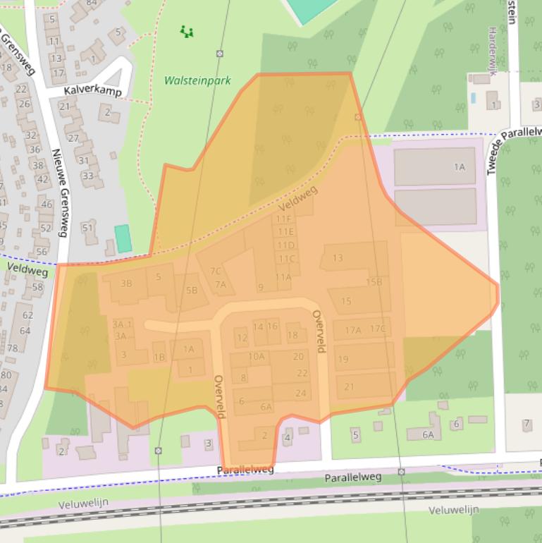Kaart van postcodegebied 3848BT.