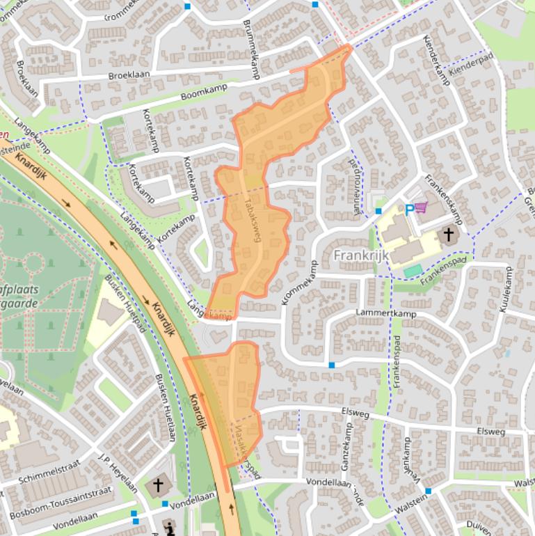 Kaart van postcodegebied 3848BW.