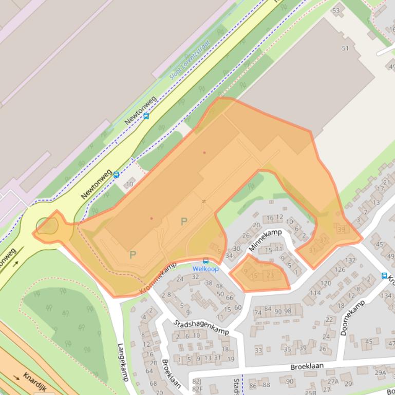 Kaart van postcodegebied 3848CA.