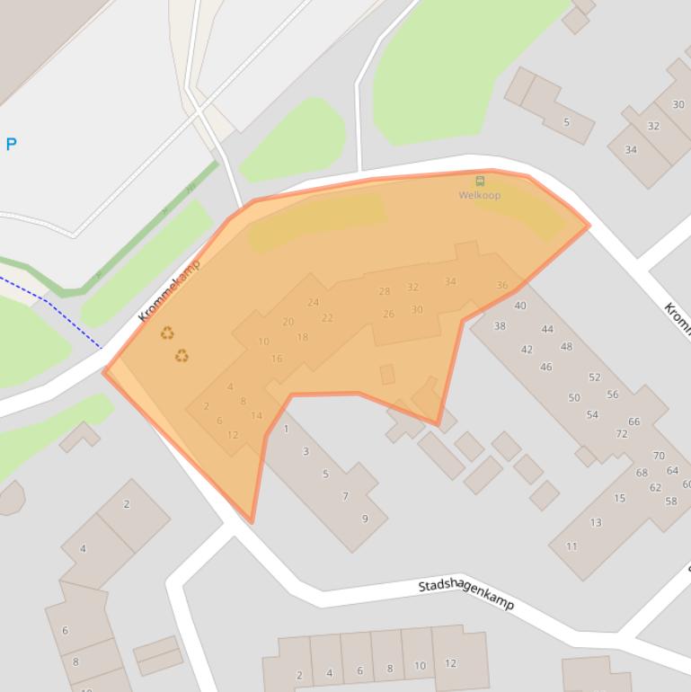 Kaart van postcodegebied 3848CC.