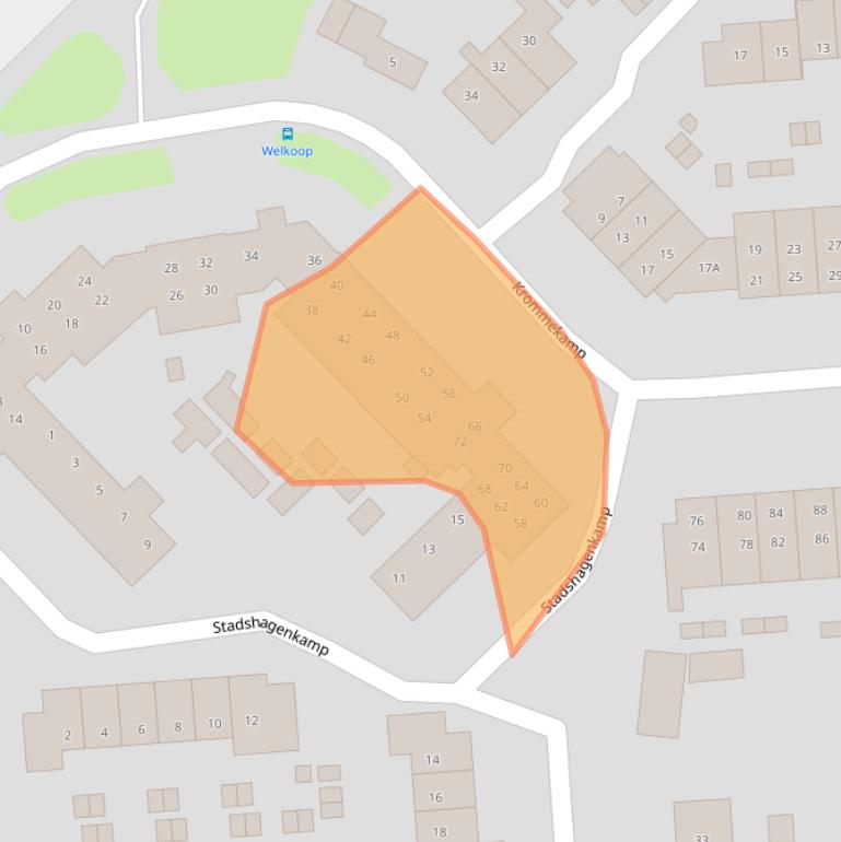 Kaart van postcodegebied 3848CD.