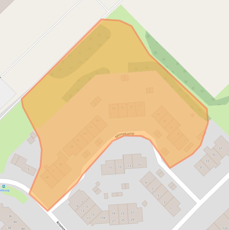 Kaart van postcodegebied 3848CM.