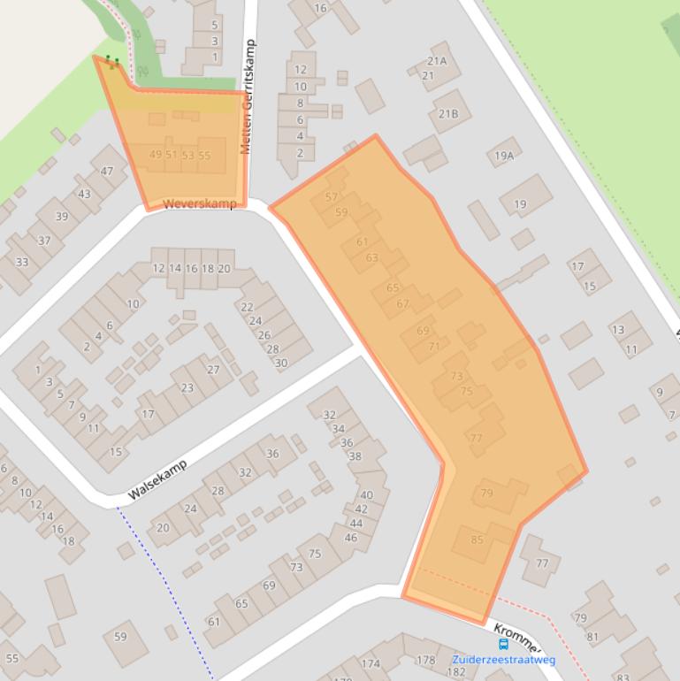 Kaart van postcodegebied 3848CP.