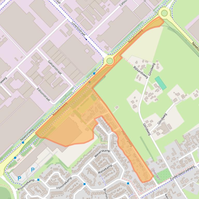 Kaart van postcodegebied 3848CZ.