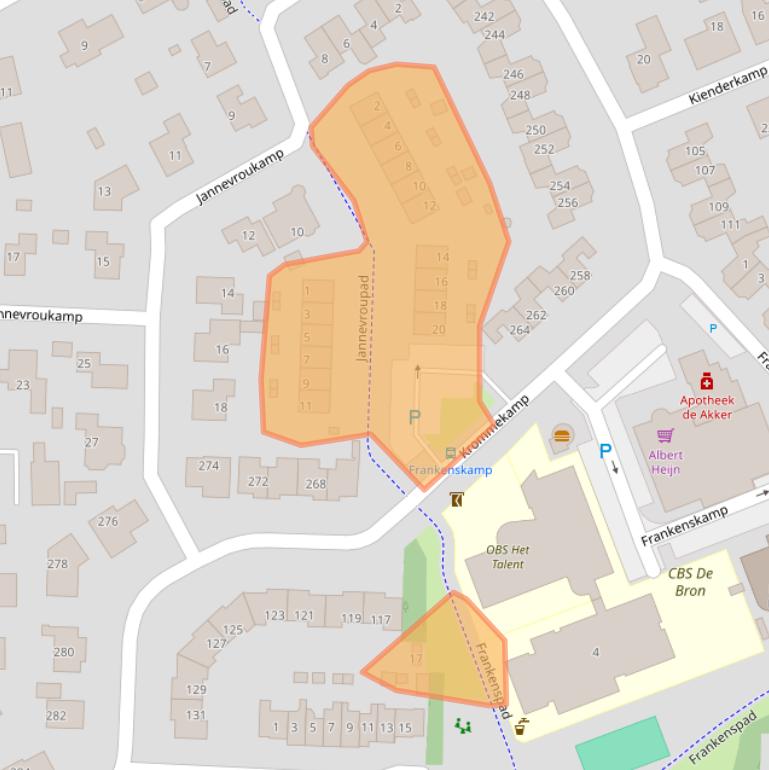 Kaart van postcodegebied 3848DA.