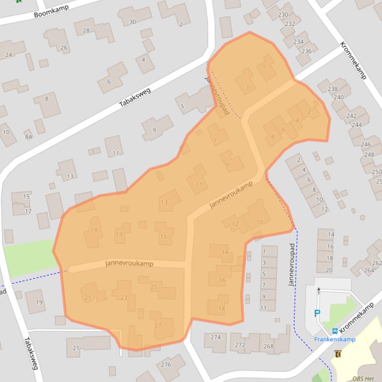 Kaart van postcodegebied 3848DB.