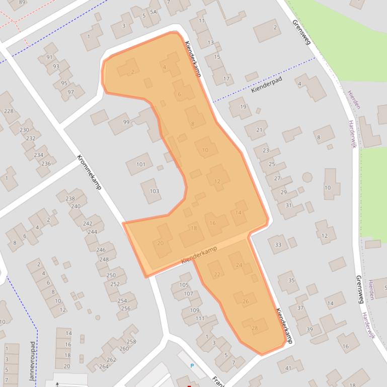 Kaart van postcodegebied 3848DD.