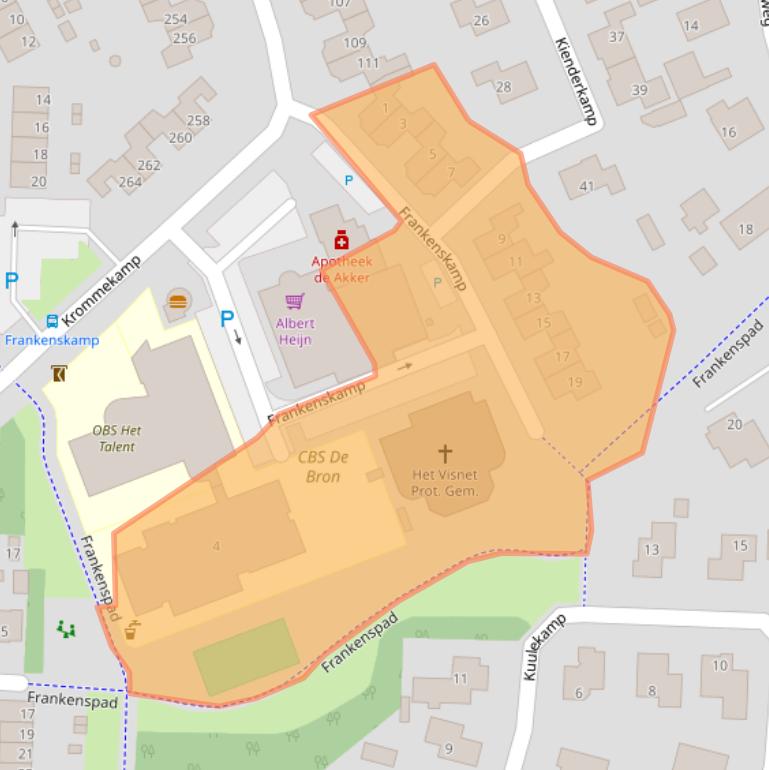 Kaart van postcodegebied 3848DE.