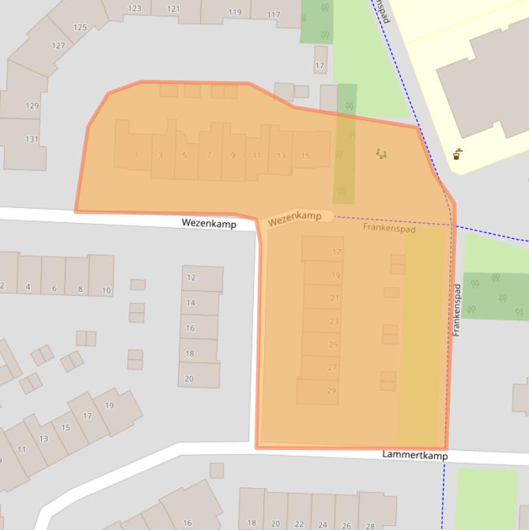 Kaart van postcodegebied 3848DG.