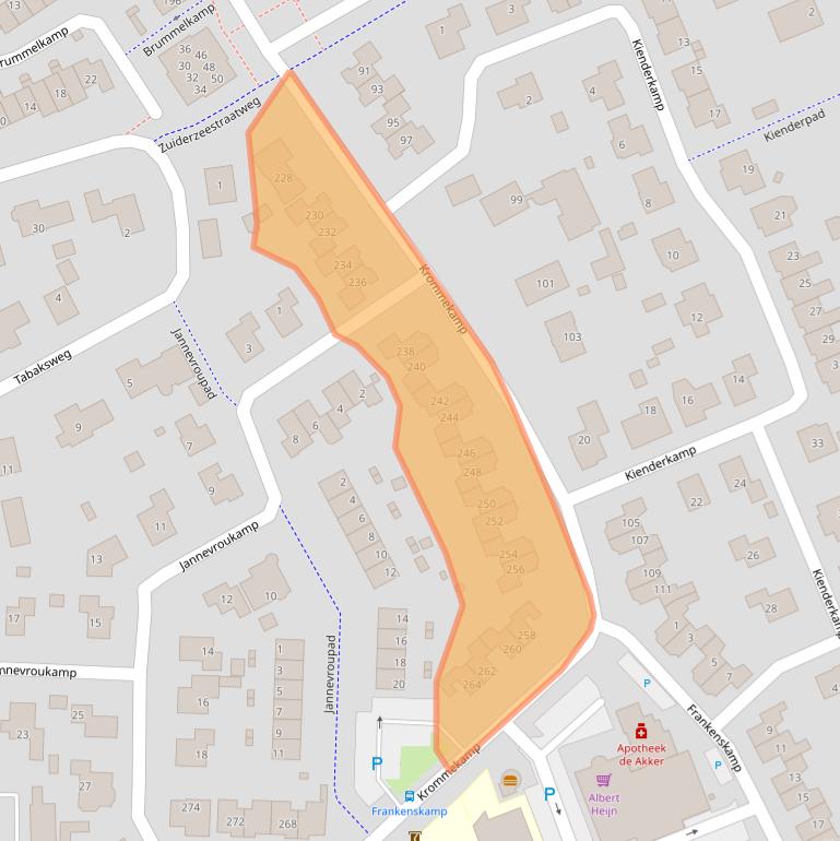 Kaart van postcodegebied 3848DT.