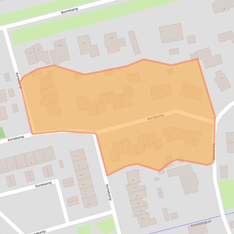 Kaart van postcodegebied 3848ZJ.