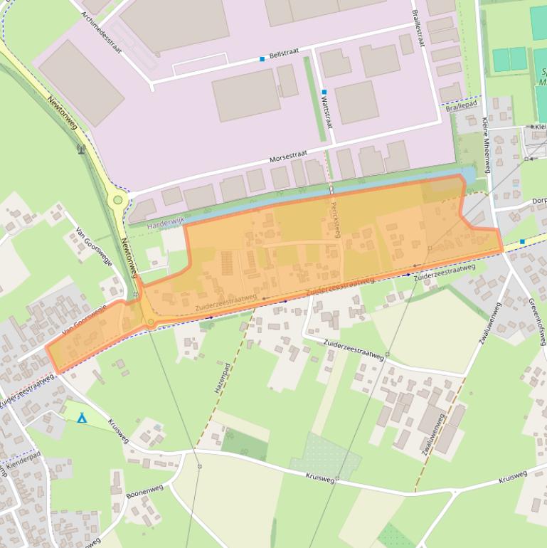 Kaart van postcodegebied 3849AB.