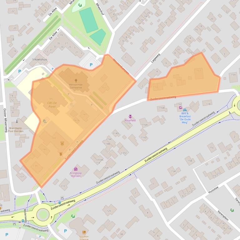 Kaart van postcodegebied 3849AD.