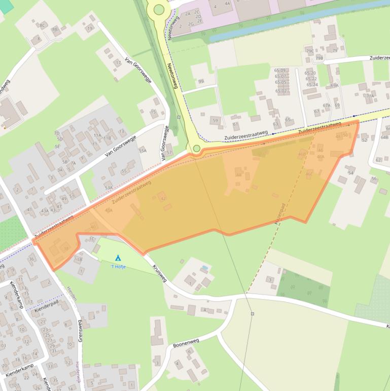 Kaart van postcodegebied 3849AG.