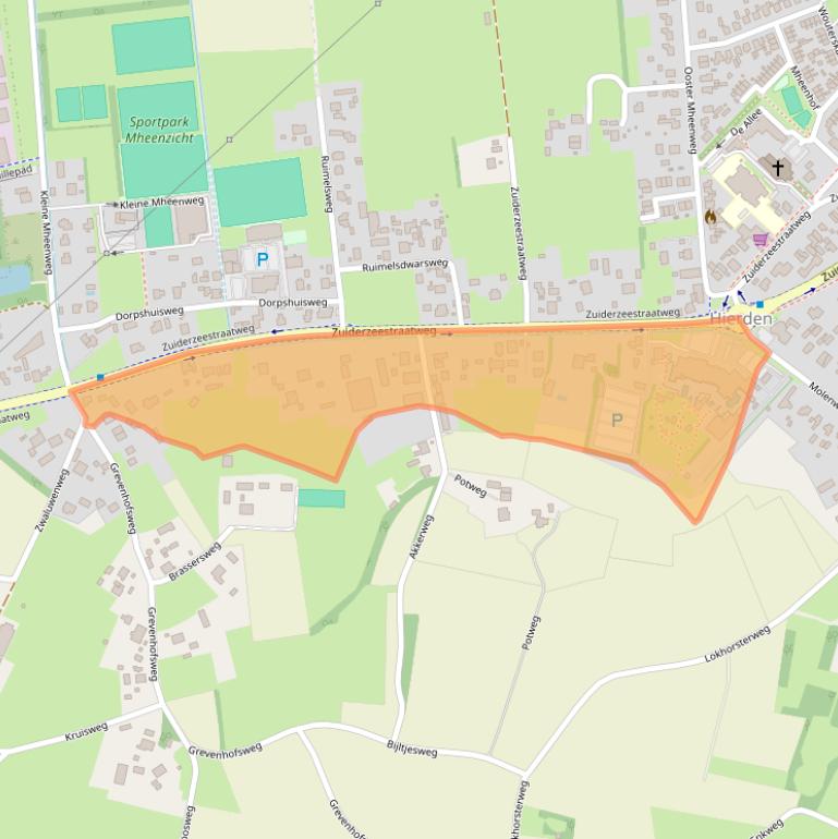 Kaart van postcodegebied 3849AJ.