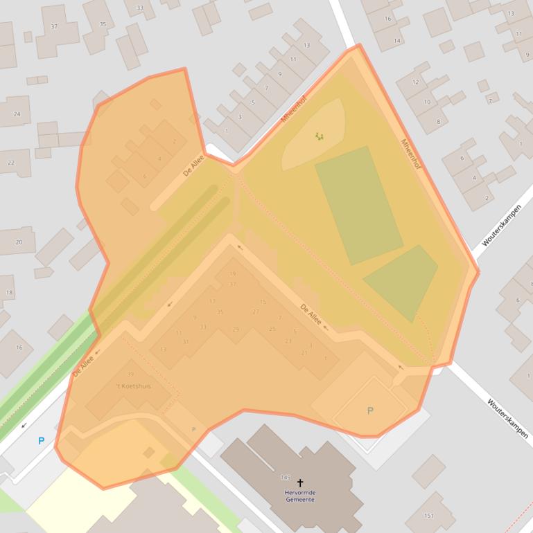 Kaart van postcodegebied 3849BE.