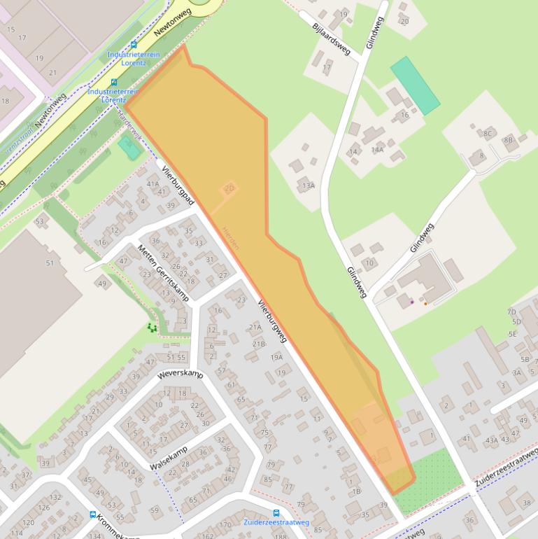 Kaart van postcodegebied 3849MB.