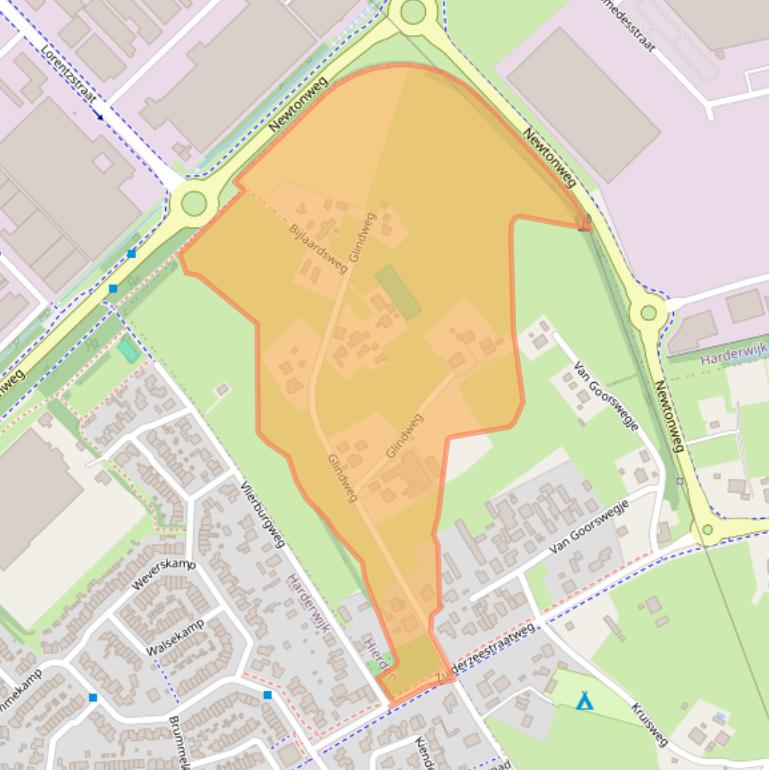 Kaart van postcodegebied 3849MC.