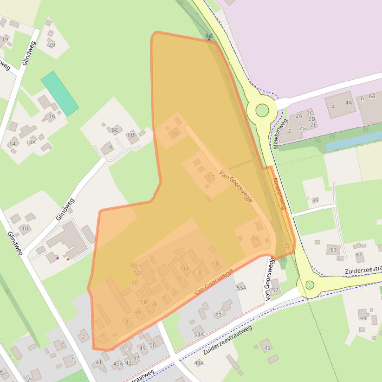 Kaart van postcodegebied 3849MD.