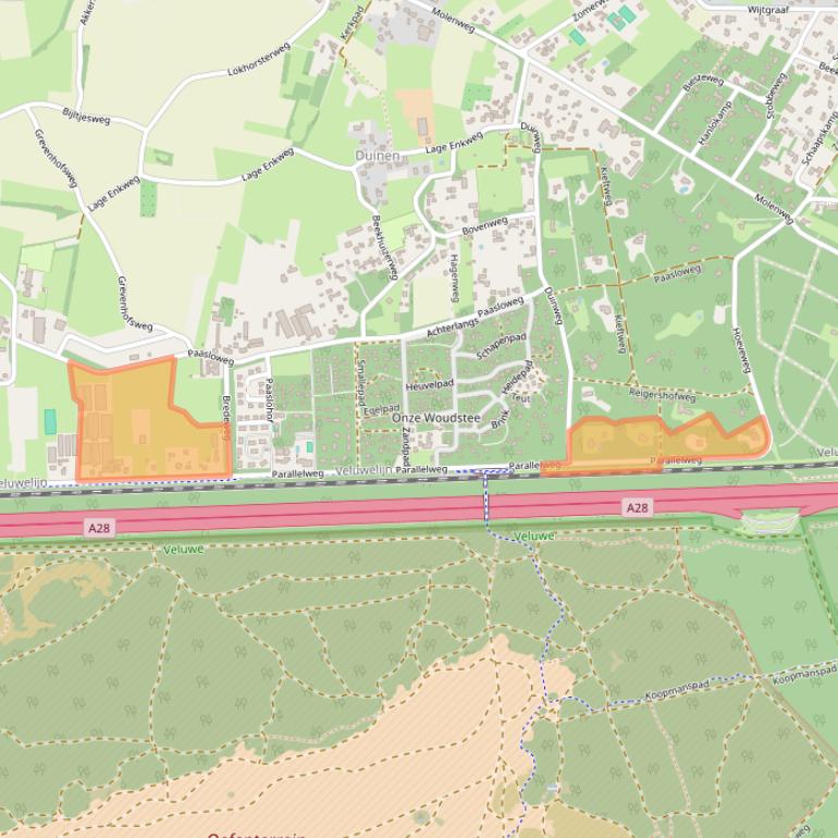 Kaart van postcodegebied 3849MK.