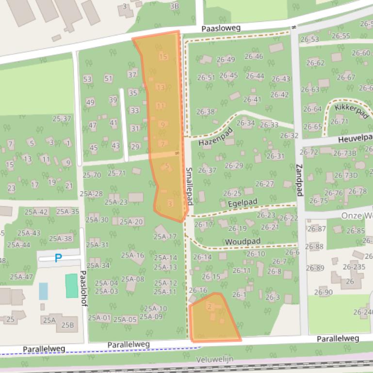 Kaart van postcodegebied 3849MX.