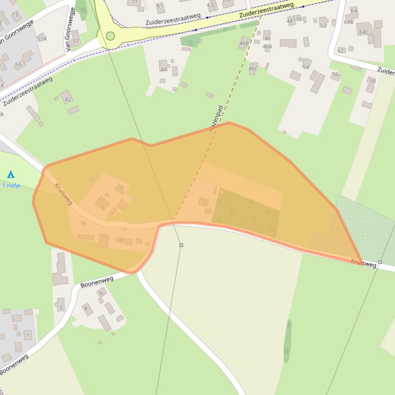 Kaart van postcodegebied 3849NA.