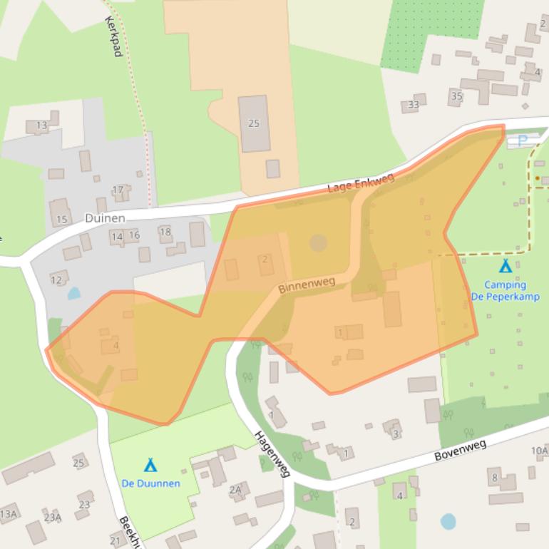 Kaart van postcodegebied 3849NT.