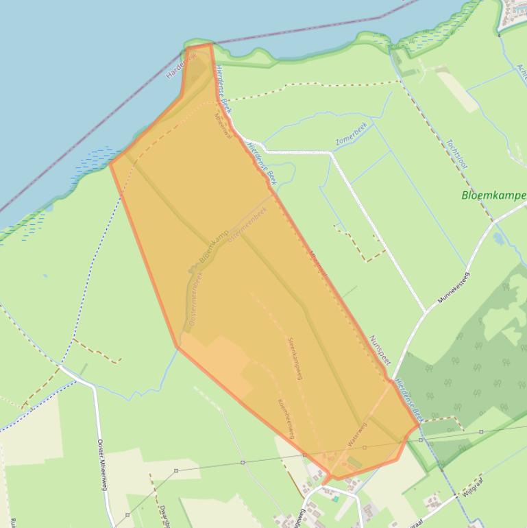 Kaart van postcodegebied 3849PG.