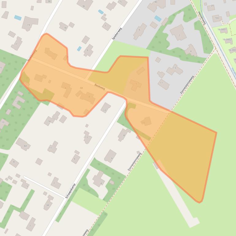 Kaart van postcodegebied 3849PV.