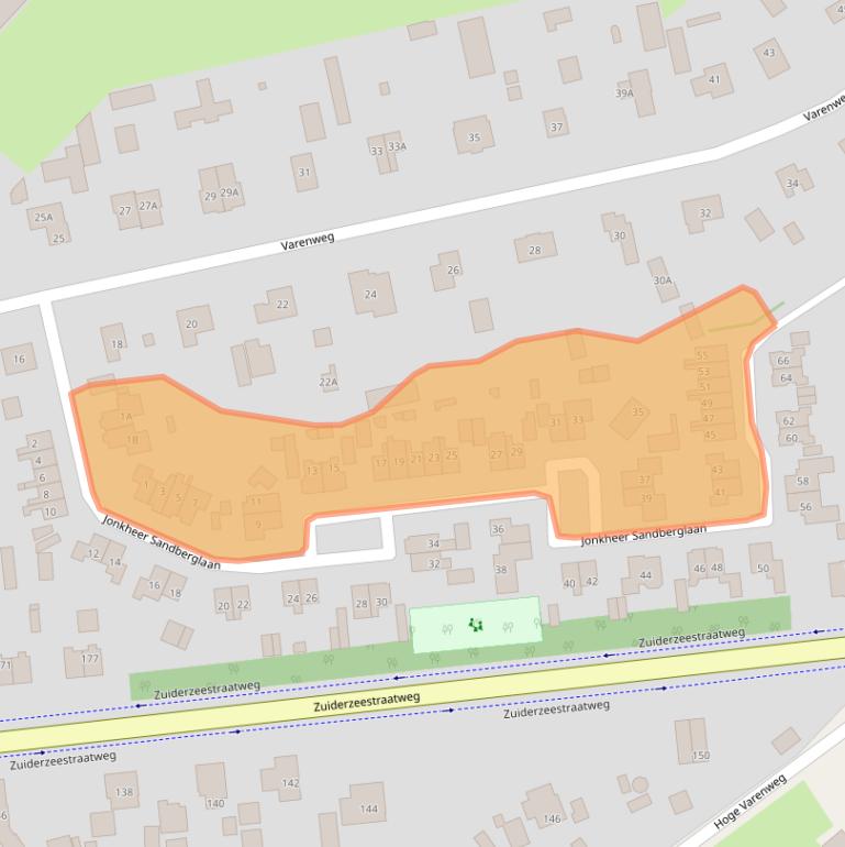 Kaart van postcodegebied 3849PW.