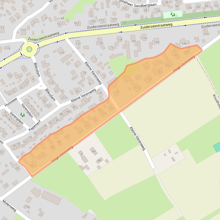 Kaart van postcodegebied 3849RG.