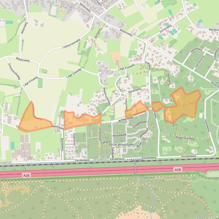 Kaart van postcodegebied 3849RV.
