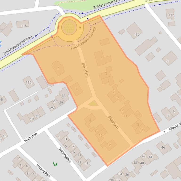 Kaart van postcodegebied 3849SK.