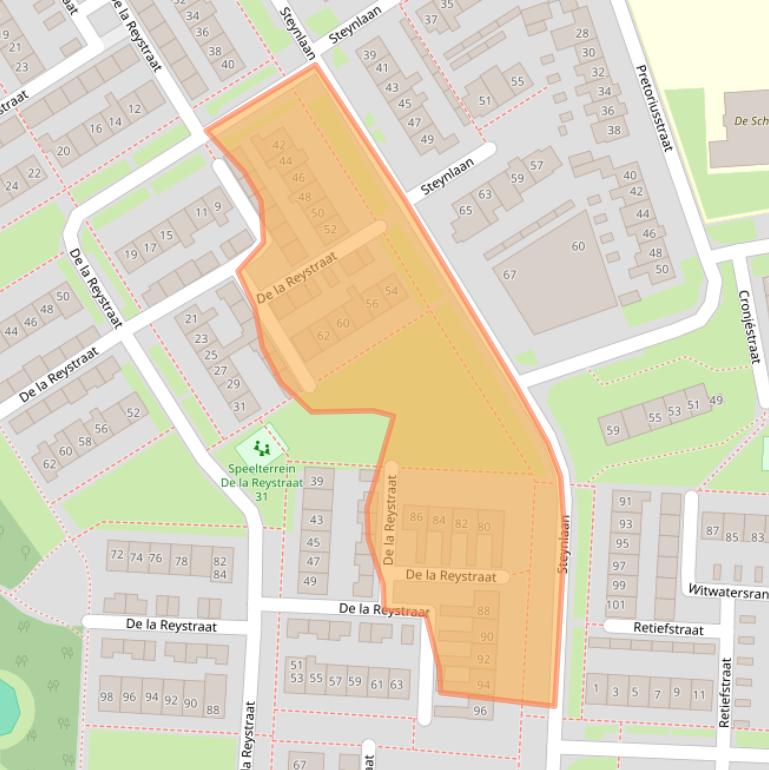 Kaart van postcodegebied 3851BT.