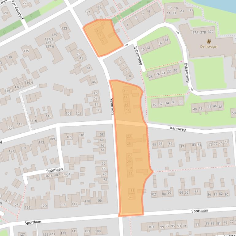 Kaart van postcodegebied 3851CL.