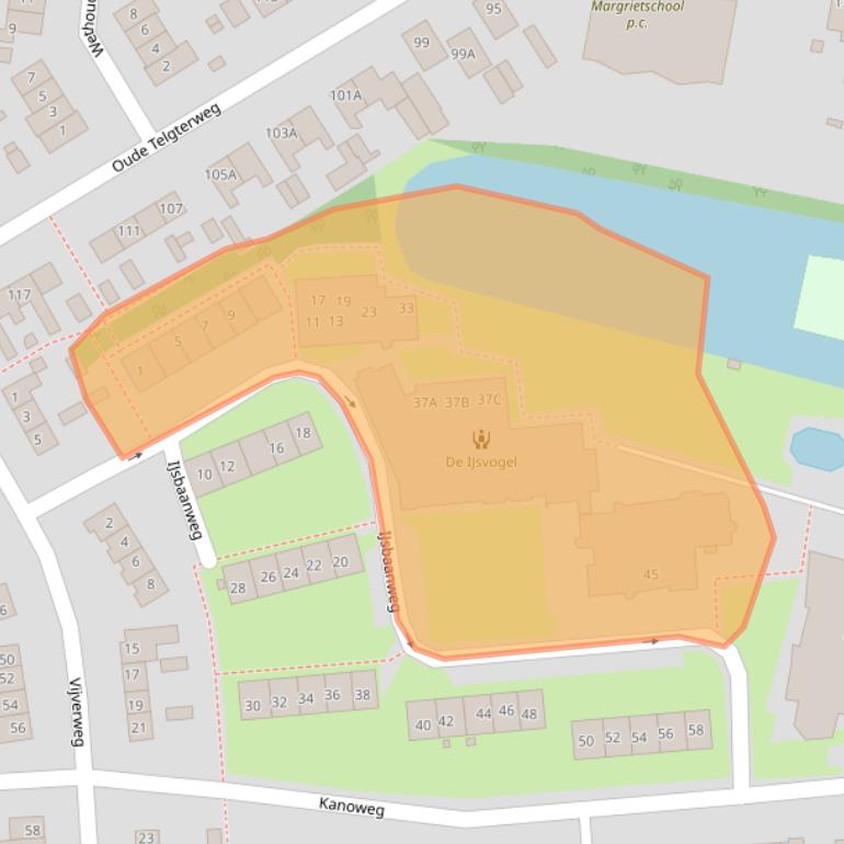 Kaart van postcodegebied 3851CP.