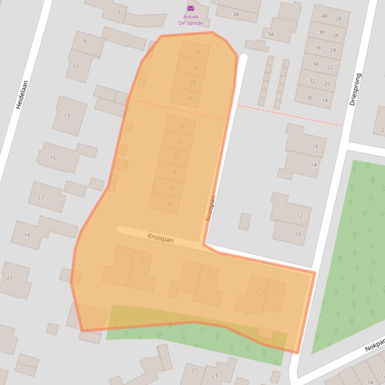 Kaart van postcodegebied 3851CX.