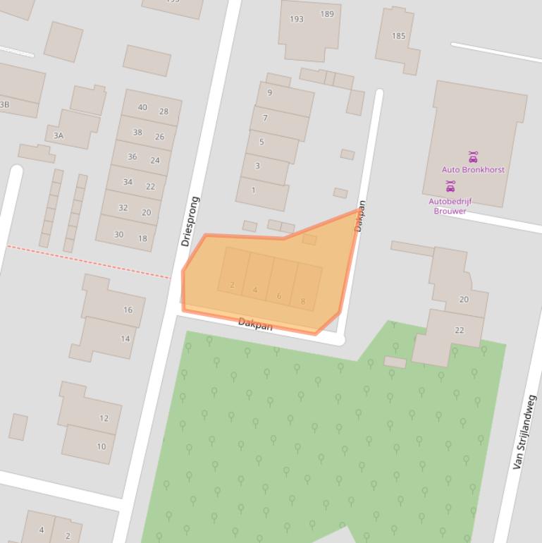 Kaart van postcodegebied 3851CZ.