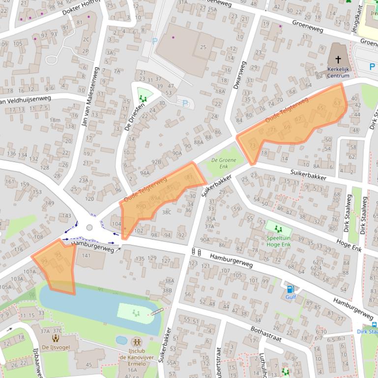 Kaart van postcodegebied 3851EA.