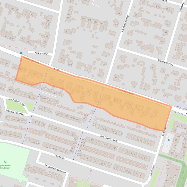 Kaart van postcodegebied 3851EG.