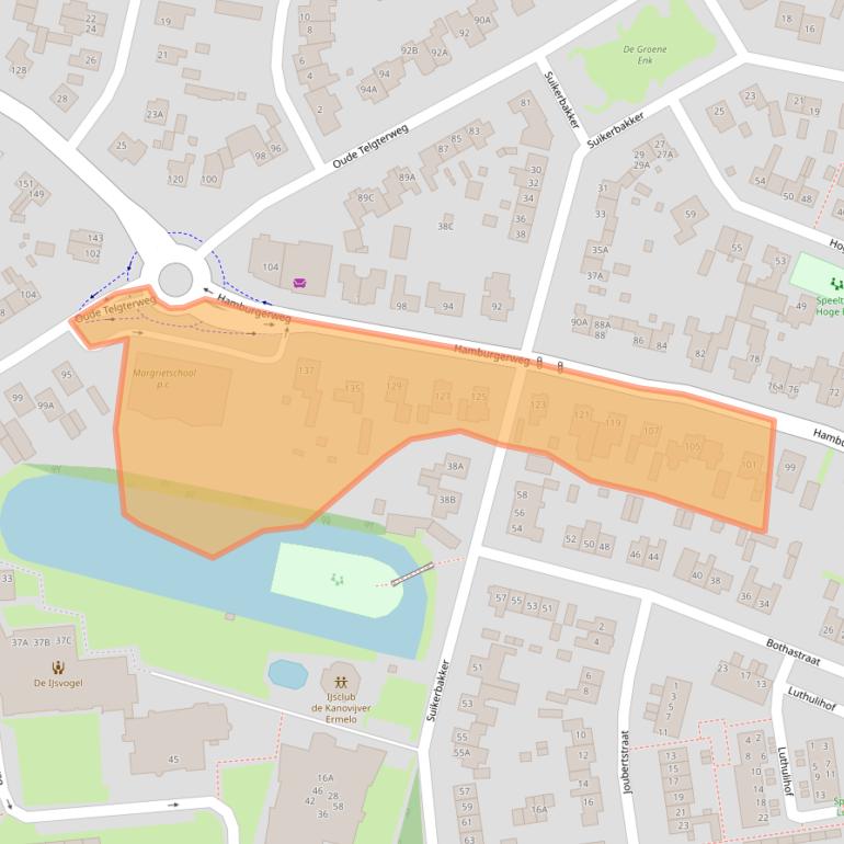 Kaart van postcodegebied 3851EJ.