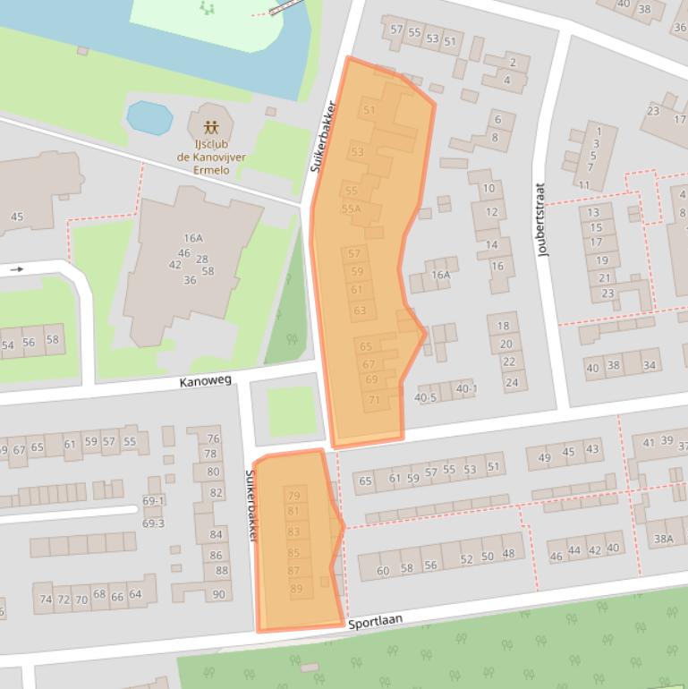 Kaart van postcodegebied 3851ET.
