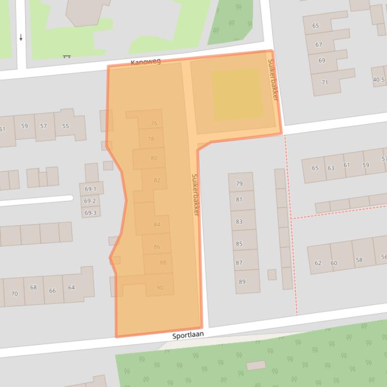 Kaart van postcodegebied 3851EW.